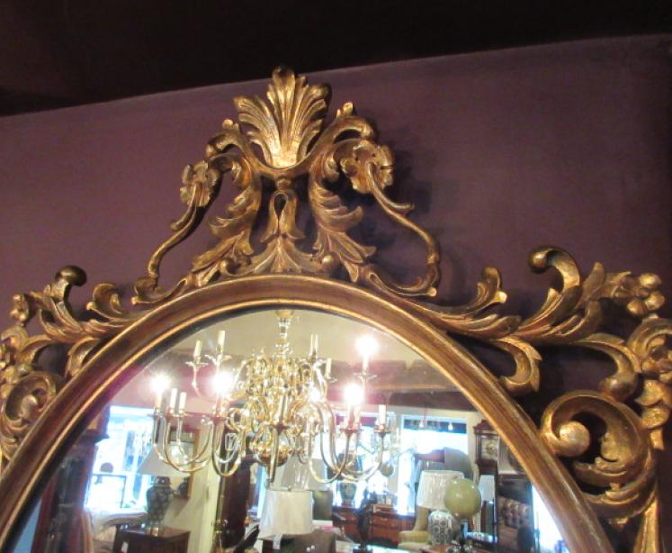 19th Century Plaster Gilt Florentine Oval Mirror - Image 2