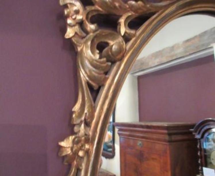 19th Century Plaster Gilt Florentine Oval Mirror - Image 3