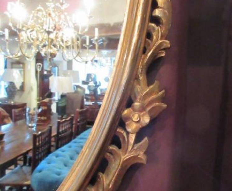 19th Century Plaster Gilt Florentine Oval Mirror - Image 5