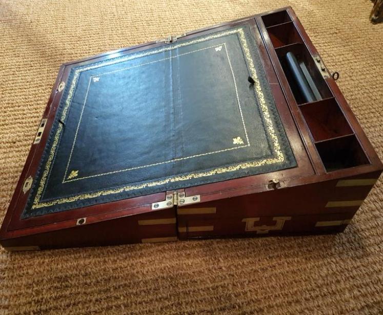 Regency Mahogany Campaign Writing Slope - Image 2