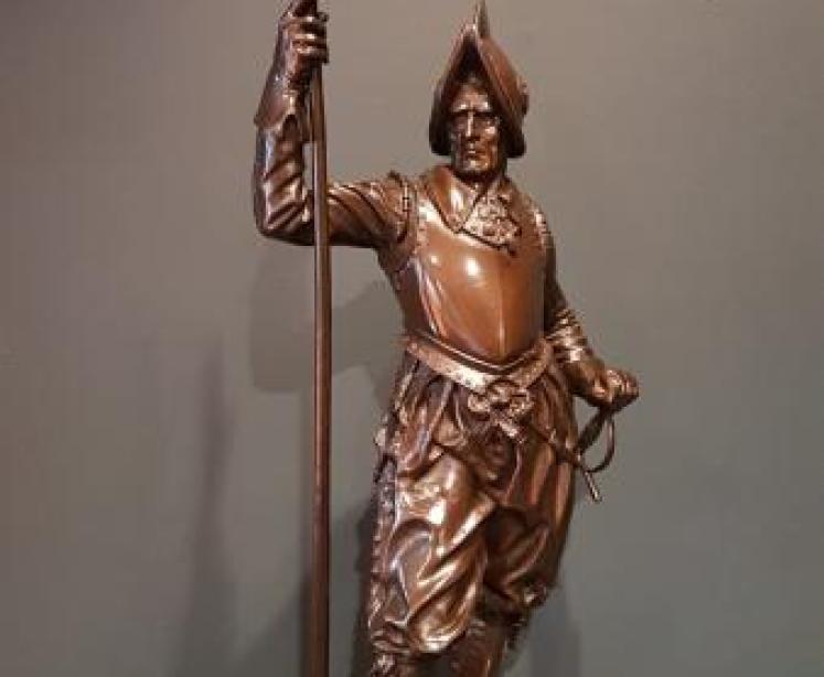 19th Century French Huguenot Bronze Figure - Image 1