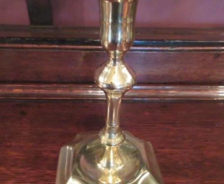 Pair of George III Period Seamed Brass Candlesticks - Image 2