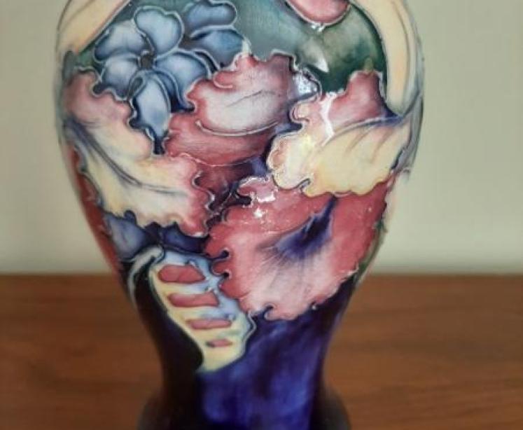 Moorcroft Slipper Orchid Baluster Shaped Vase - Image 2