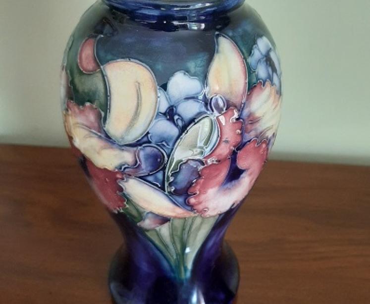 Moorcroft Slipper Orchid Baluster Shaped Vase - Image 3