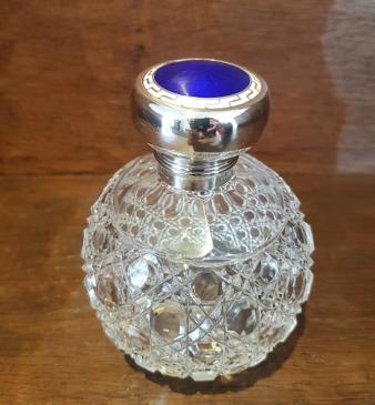 Edwardian Period Silver & Royal Blue Enamel Scent
