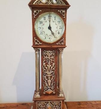 Rare 19th Century French Miniature Longcase Mantel Clock