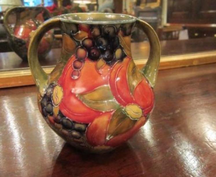 Rare Early Moorcroft Twin Handled Ochre Vase - Image 1