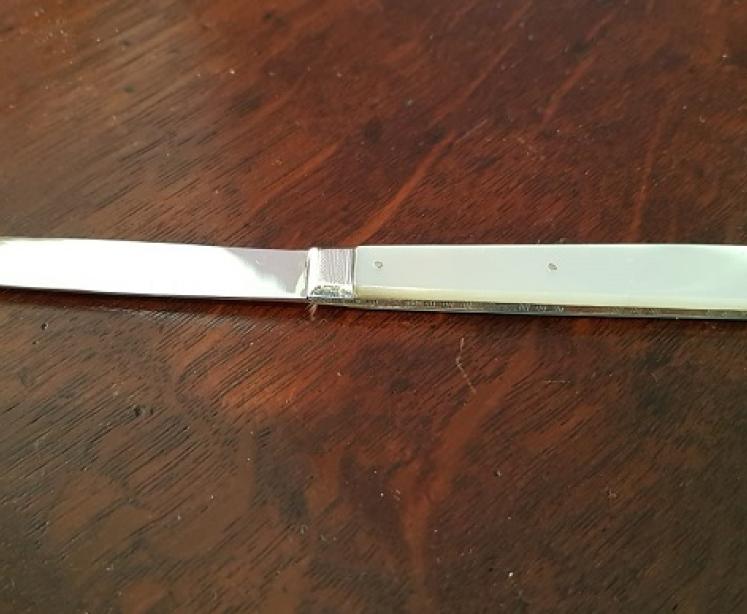 Victorian Antique Silver & Mother of Pearl Fruit Knife - Image 5
