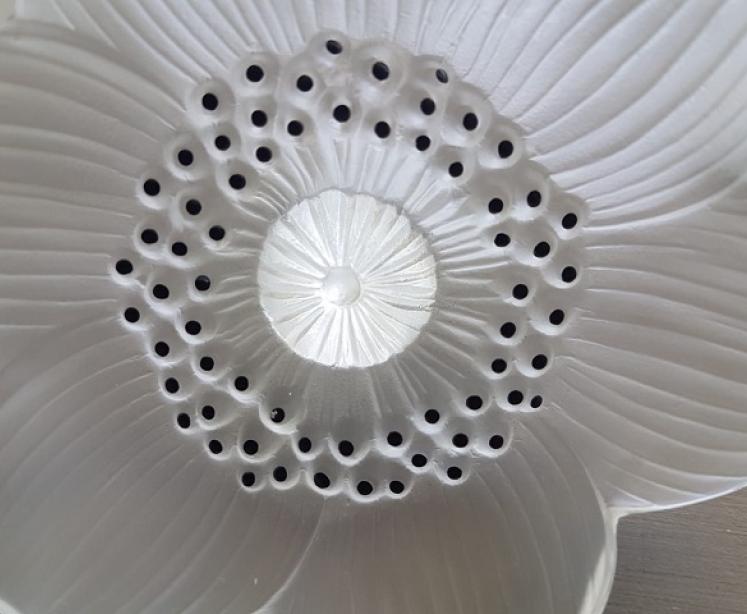 Matching Pair of Lalique Opalescent Dahlia Paperweights - Image 3