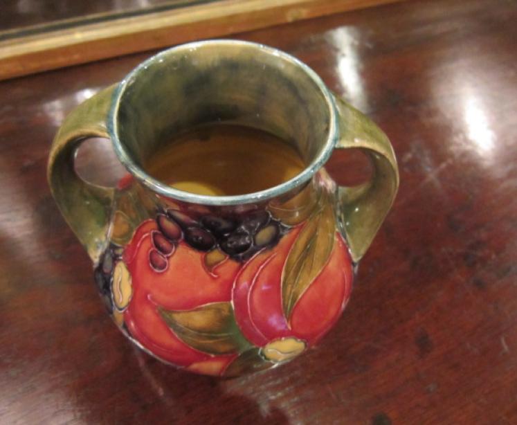 Rare Early Moorcroft Twin Handled Ochre Vase - Image 3