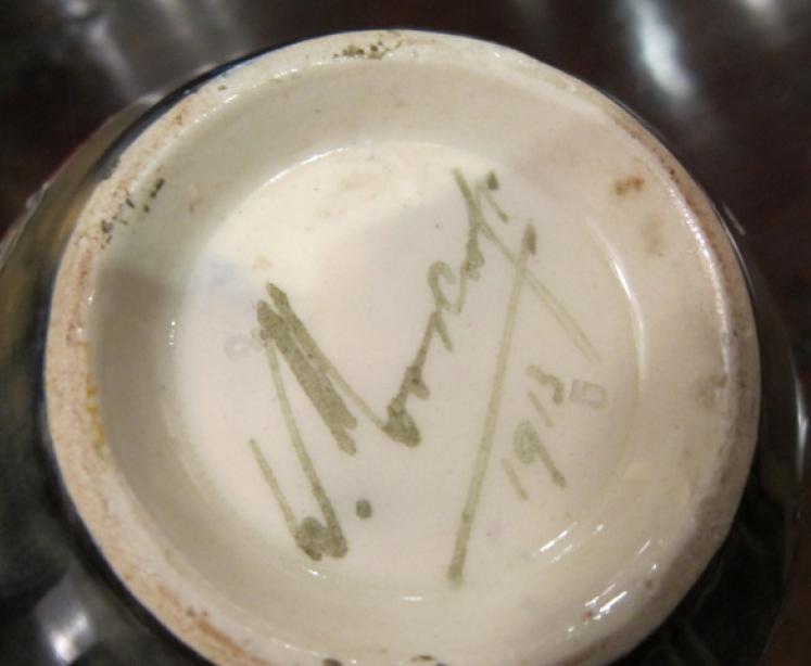 Rare Early Moorcroft Twin Handled Ochre Vase - Image 4