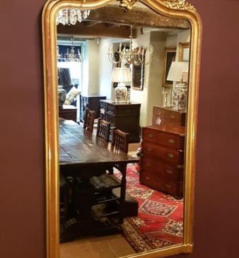 Superb Mid 19th Century Timber Gilt Large Mirror