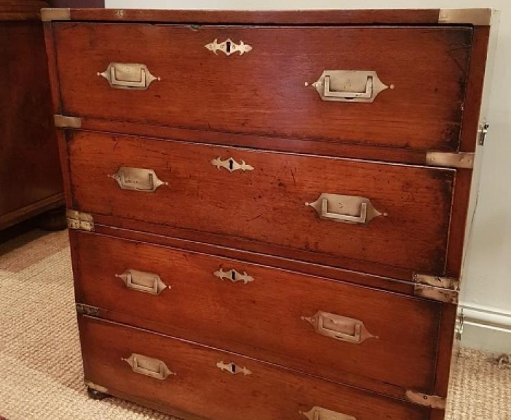 Very Small Regency Period Camphor Wood Military Chest - Image 1