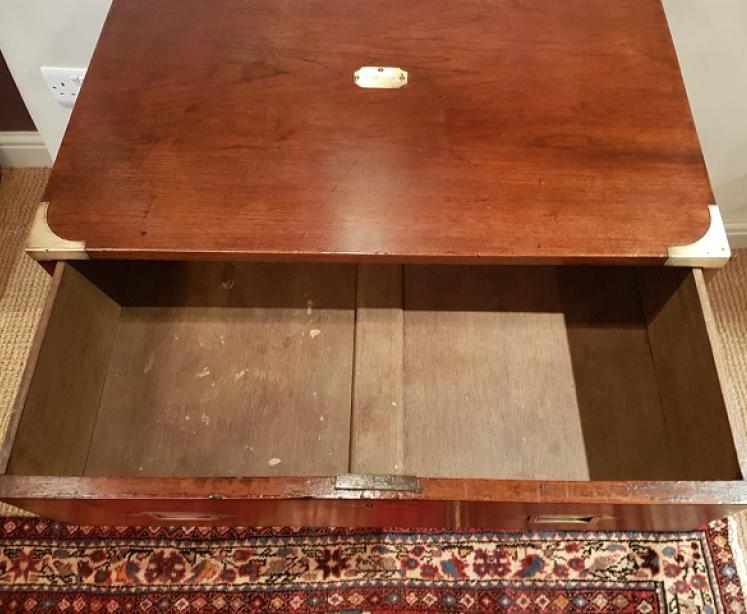 Very Small Regency Period Camphor Wood Military Chest - Image 4