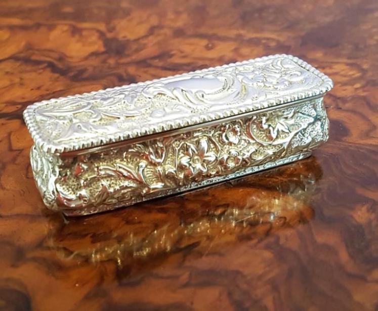 Victorian Embossed Silver Table Box - Image 1