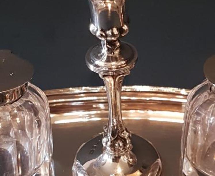 Edwardian Silver Ink Stand  - Image 3