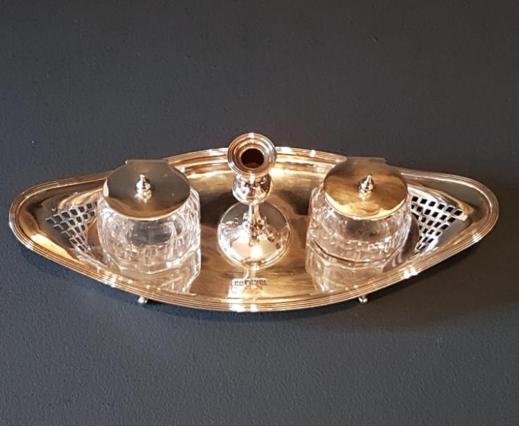 Edwardian Silver Ink Stand  - Image 7