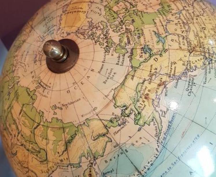 Superb Antique 1930's Phillips Plaster Terrestrial Globe - Image 4