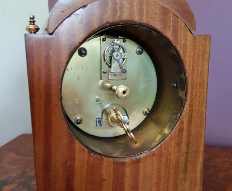 Edwardian Inlaid Satinwood Mantel Clock - Image 3