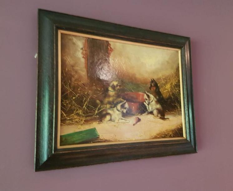 Victorian Oil on Canvass Terriers by Frank W Cassell - Image 5