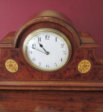 Edwardian Period Antique Inlaid Shaped Mantel Clock