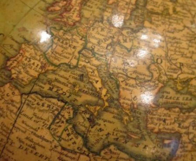 Rare Mid Victorian 10" Plaster Terrestrial Globe - Image 3