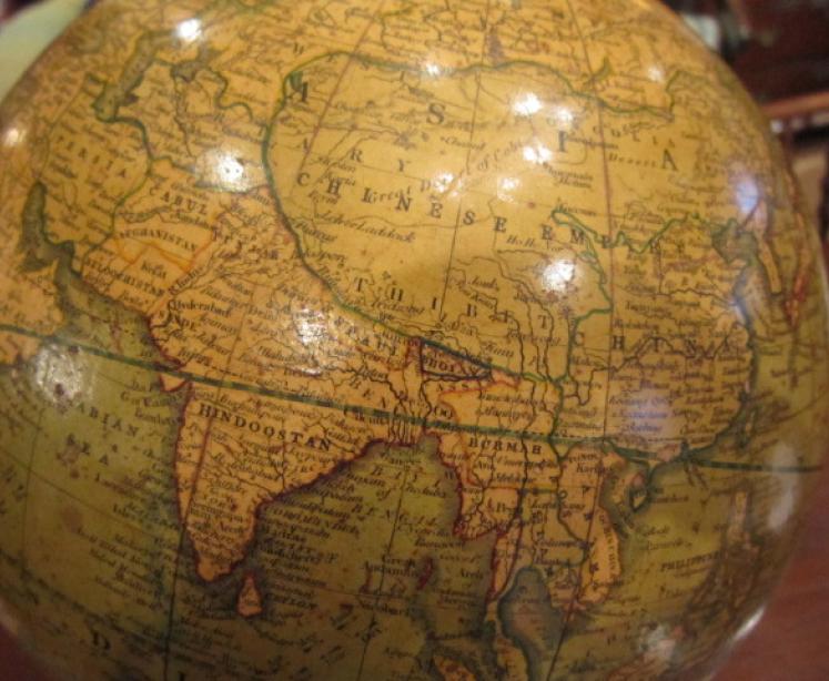 Rare Mid Victorian 10" Plaster Terrestrial Globe - Image 5