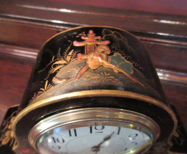 Superb Edwardian Antique Chinioserie Mantel clock - Image 2