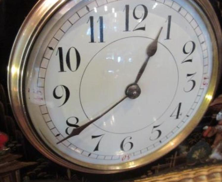 Superb Edwardian Antique Chinioserie Mantel clock - Image 3