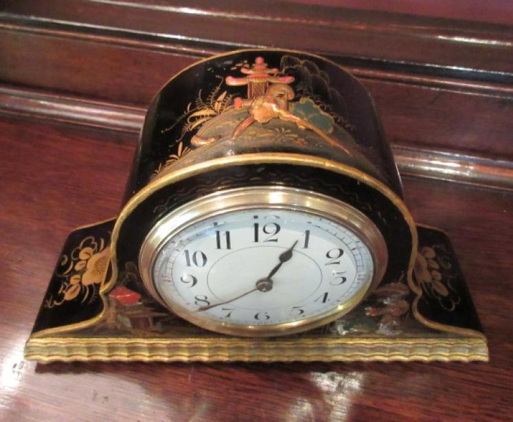 Superb Edwardian Antique Chinioserie Mantel clock - Image 5