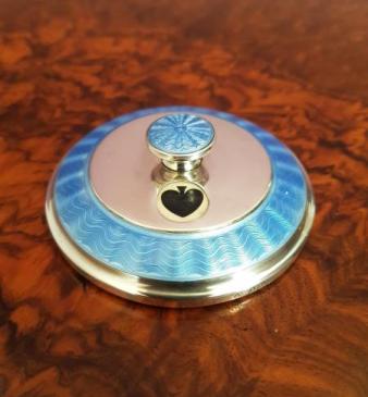 Unusual Antique Silver and Blue Enamel Trump Marker