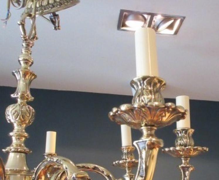 Edwardian Antique Cast Bronze Eight Arm Chandelier - Image 3