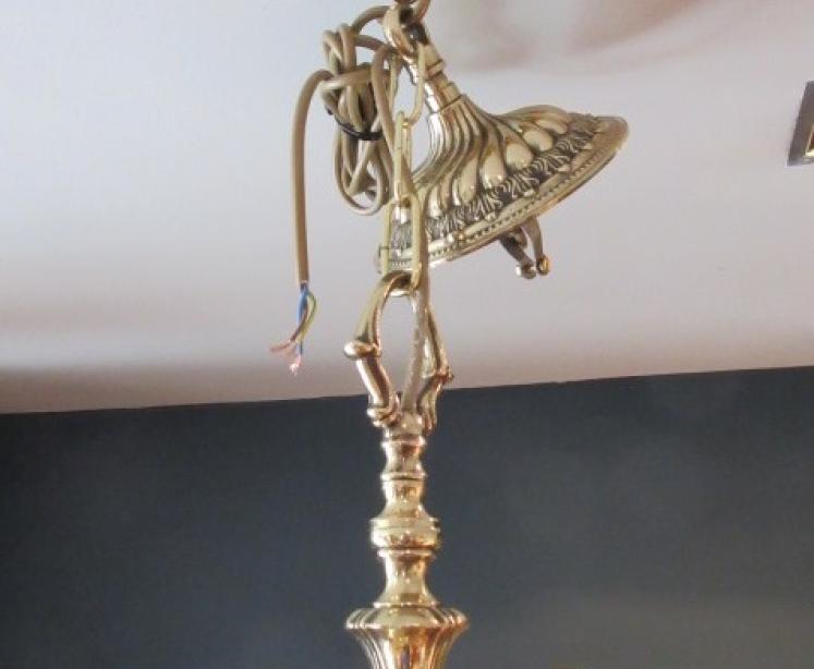 Edwardian Antique Cast Bronze Eight Arm Chandelier - Image 5