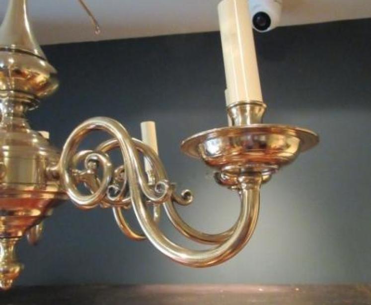 Edwardian Antique Cast Bronze Eight Arm Chandelier - Image 4