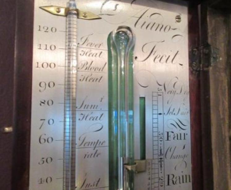 Fine George III Antique London Inlaid Stick Barometer - Image 2