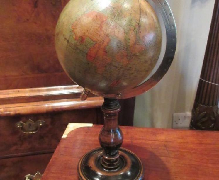 19th Century Paris Made 6" Library Terrestrial Globe - Image 1