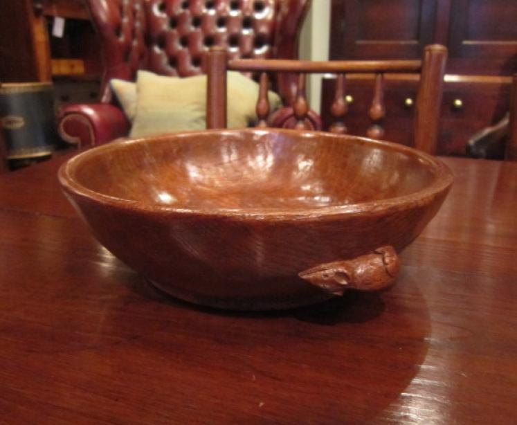 Early Mouseman Oak Fruit Bowl - Image 5