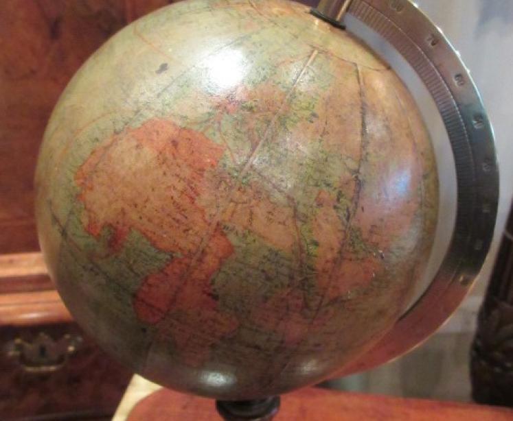 19th Century Paris Made 6" Library Terrestrial Globe - Image 2