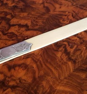 High Quality Victorian Antique Silver Mounted Page Turner