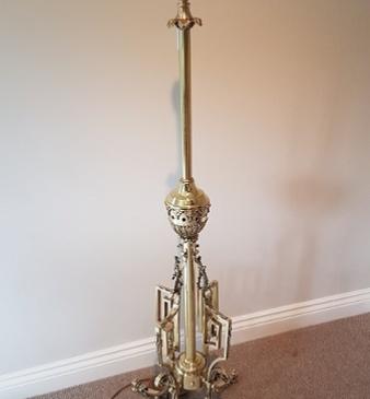 Fine 19th Century Antique Standard Lamp by Luppens of Brussels 