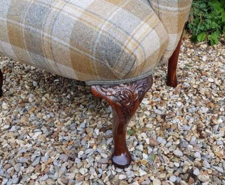 Superb Victorian Upholstered Wing Back Armchair - Image 2