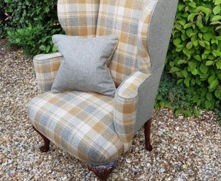 Superb Victorian Upholstered Wing Back Armchair - Image 4