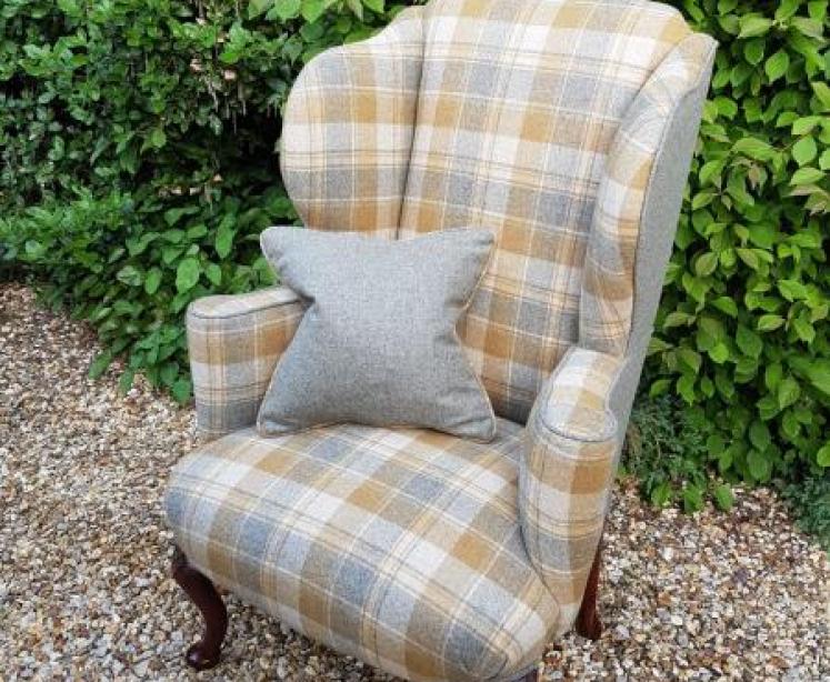 Superb Victorian Upholstered Wing Back Armchair - Image 5