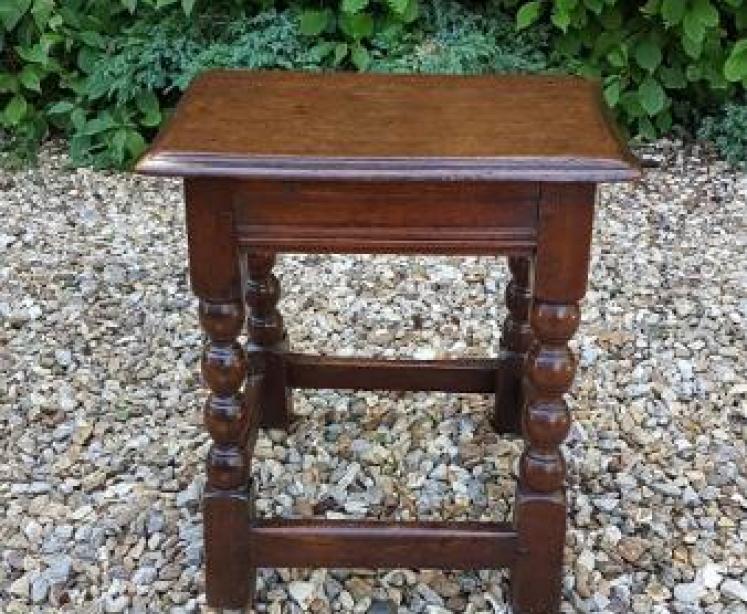 George II Style Oak Joint Stool - Image 1