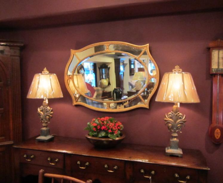 Superb George III Plaster Gilt Segmented Wall Mirror - Image 1