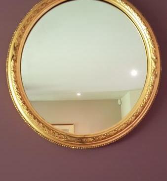 Antique Oval Plaster Gilt Wall Mirror