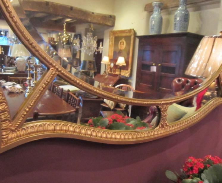 Superb George III Plaster Gilt Segmented Wall Mirror - Image 3
