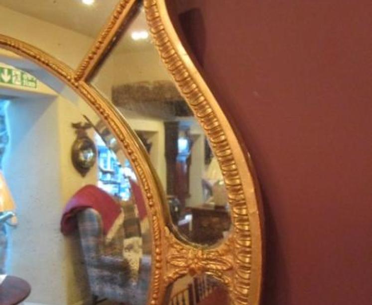 Superb George III Plaster Gilt Segmented Wall Mirror - Image 4