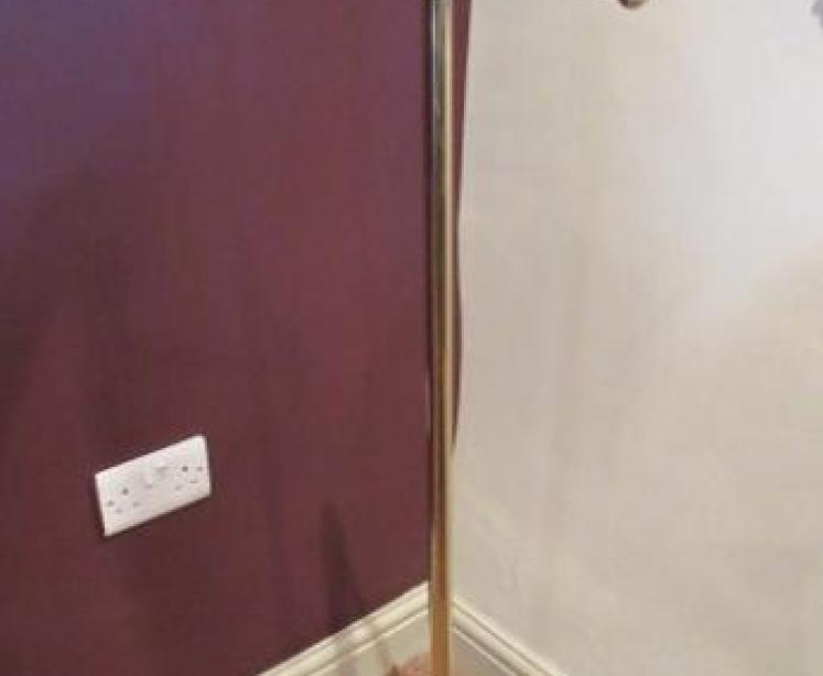 Polished Brass Swing Arm Lamp Standard - Image 1