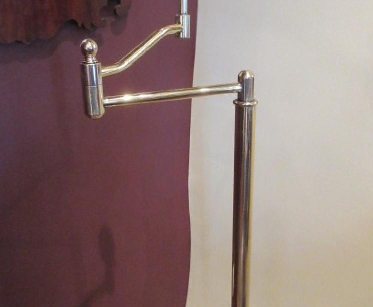 Polished Brass Swing Arm Lamp Standard - Image 3